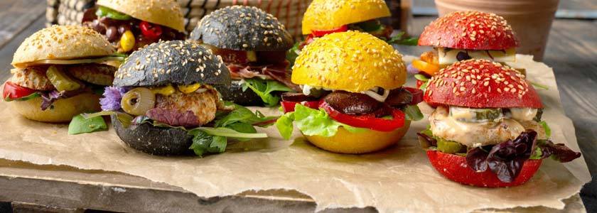 Bunte Burger & Weckerl