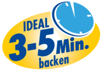 3 – 5 Minuten Backzeit 3 – 5 Minuten Backzeit