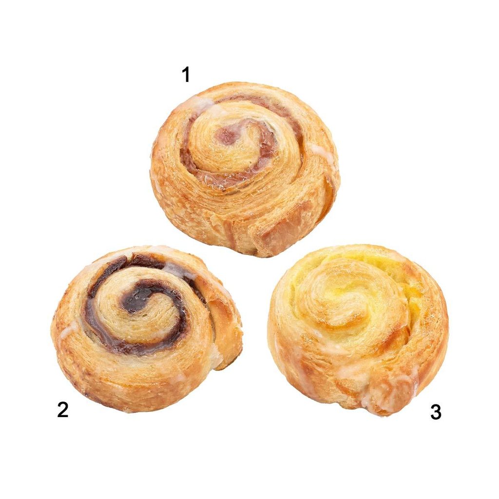 Mini-Puddingschnecken Mix, 3-fach-sortiert