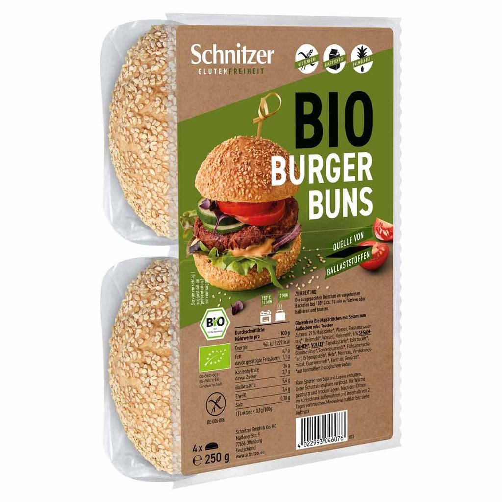 Schnitzer Bio Burger Buns, glutenfrei