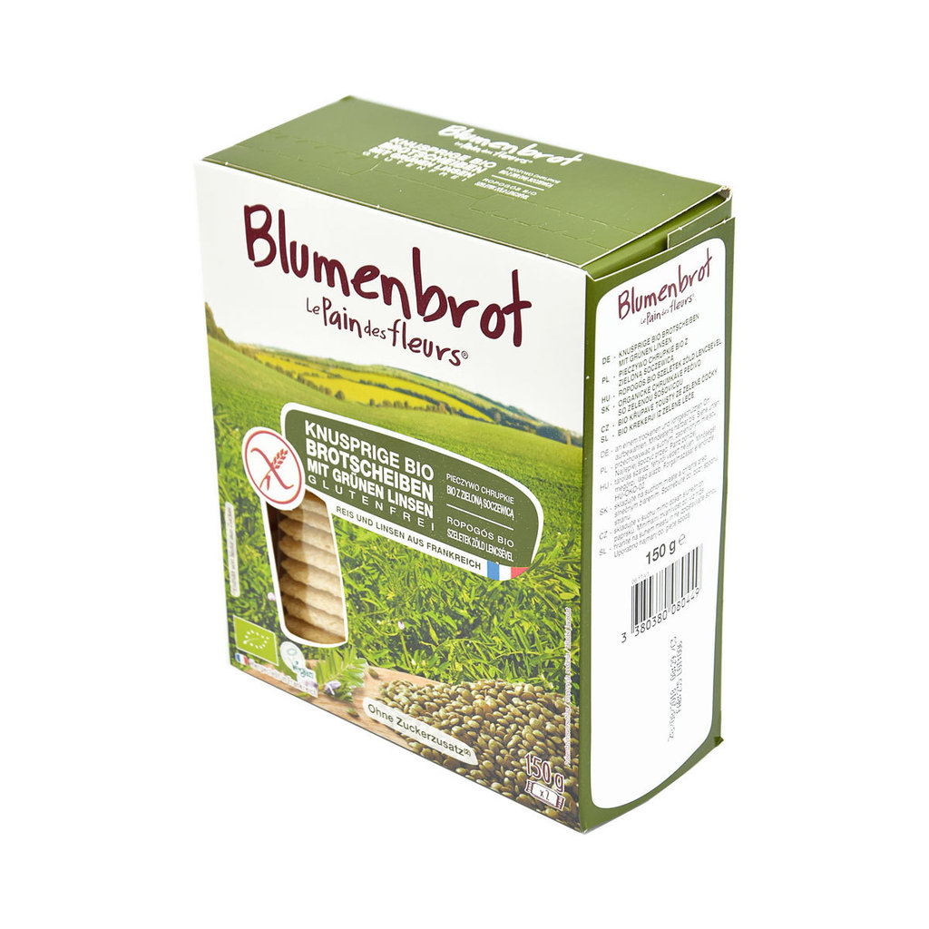 Bio Brotscheiben mit grünen Linsen, glutenfrei