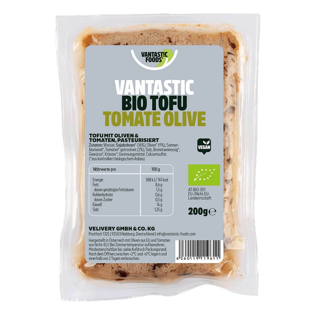 Bio Vantastic Tofu Tomate-Olive, 200 g