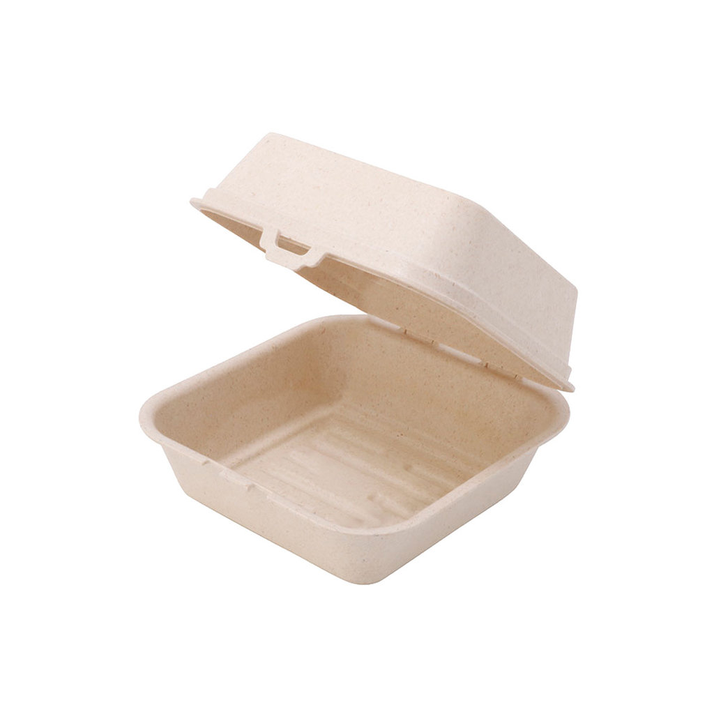 Mehrweg Burger Box, 16 x 15 x 10 cm, creme-weiß