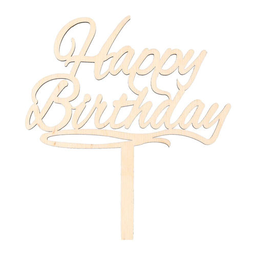 Cake-Topper "Happy Birthday", Holz