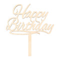 Cake-Topper "Happy Birthday", Holz