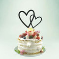 Cake-Topper "Doppelherz" Schwarz, Acryl - 1
