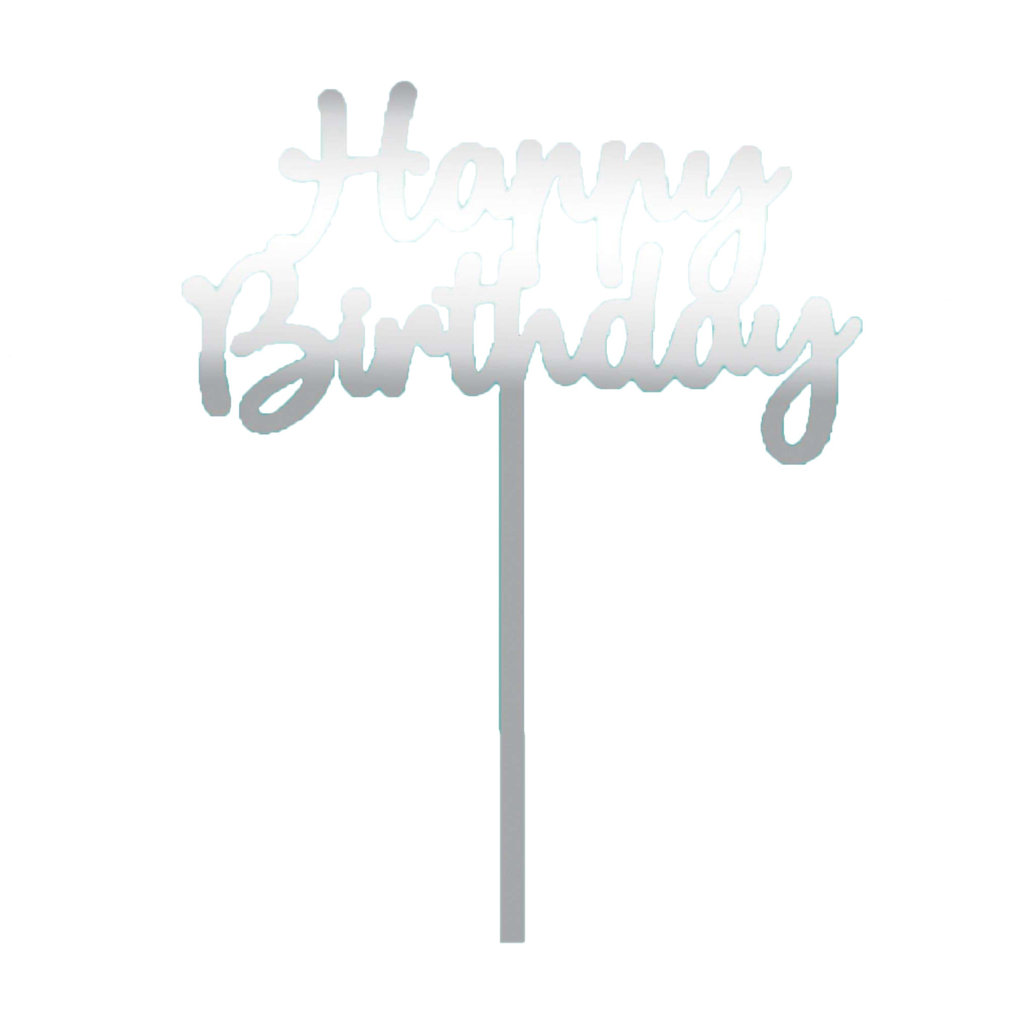 Cake-Topper "Happy Birthday" Größe 1, Spiegel