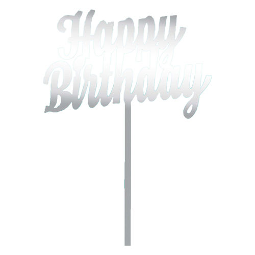 Cake-Topper "Happy Birthday" Größe 2, Spiegel