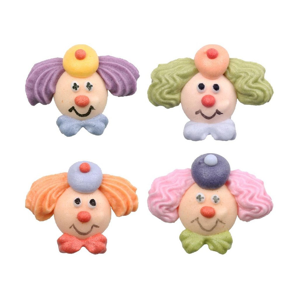 Zucker-Dekor "Clownköpfe"