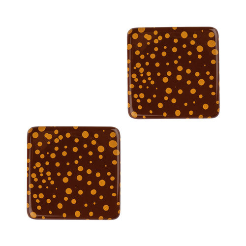 Schoko-Dekor "Quadrate Punkte", dunkle Schokolade
