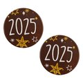 Aufleger "2025", dunkle Schokolade