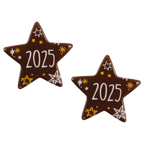 Stern "2025", dunkle Schokolade