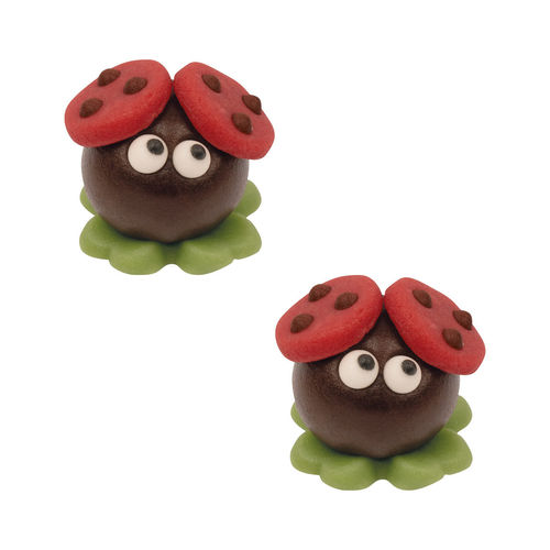 Marzipan-Glückskäfer in Vase