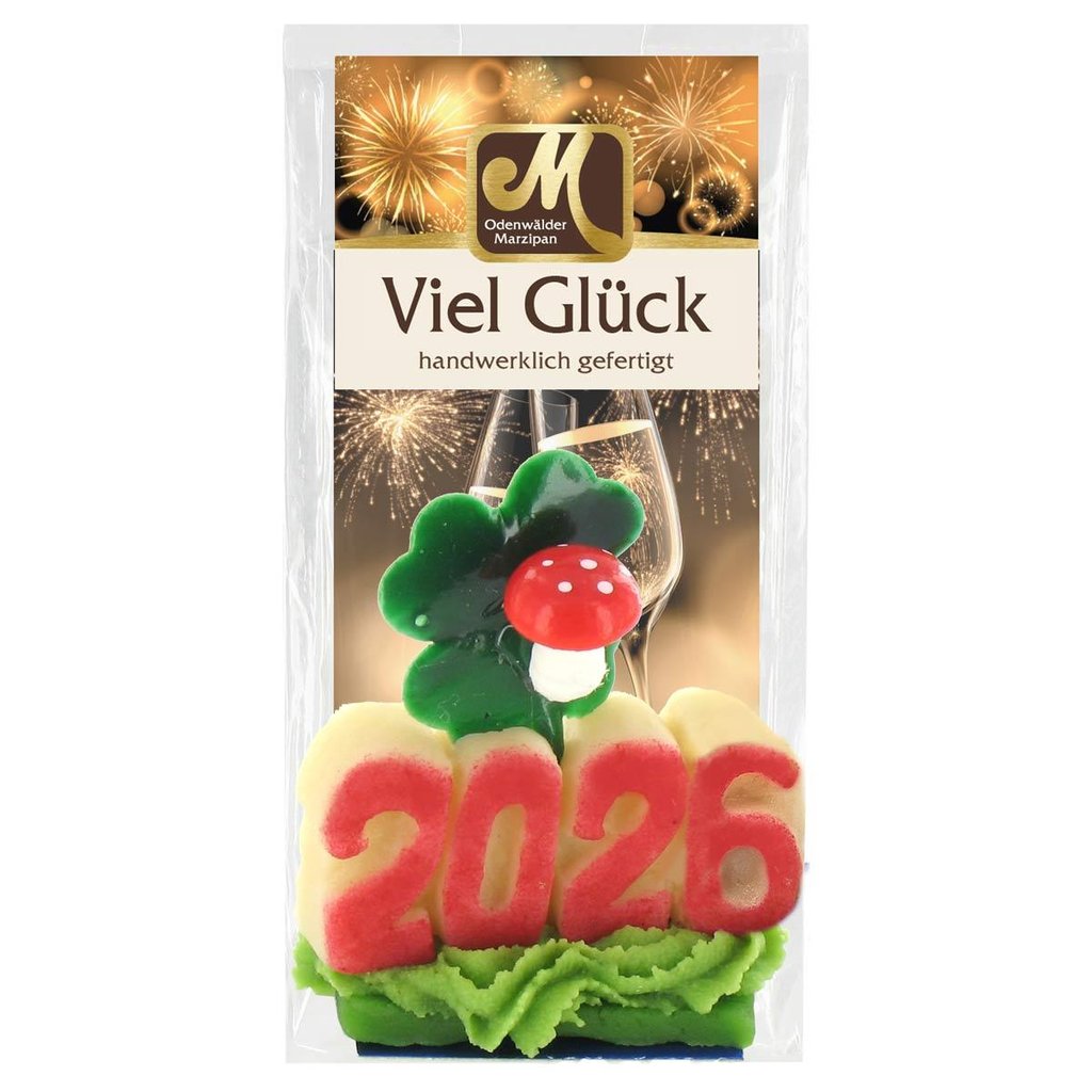 Jahreszahl 2026 "Glück" aus Marzipan