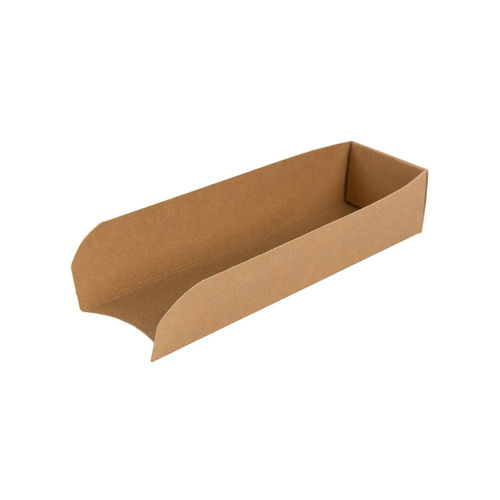Karton-Hot-Dog-Schale, 18 x 5 cm, braun, faltbar