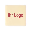 Schokoaufleger, 3x3 cm, weiß, Logo rot, 1008 St.