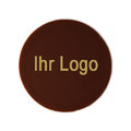 Schokoaufleger, Ø 3 cm, ZB, Logo gold, 504 St.