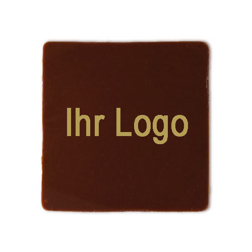 Schokoaufleger, 3x3 cm, ZB, Logo gold, 504 St.