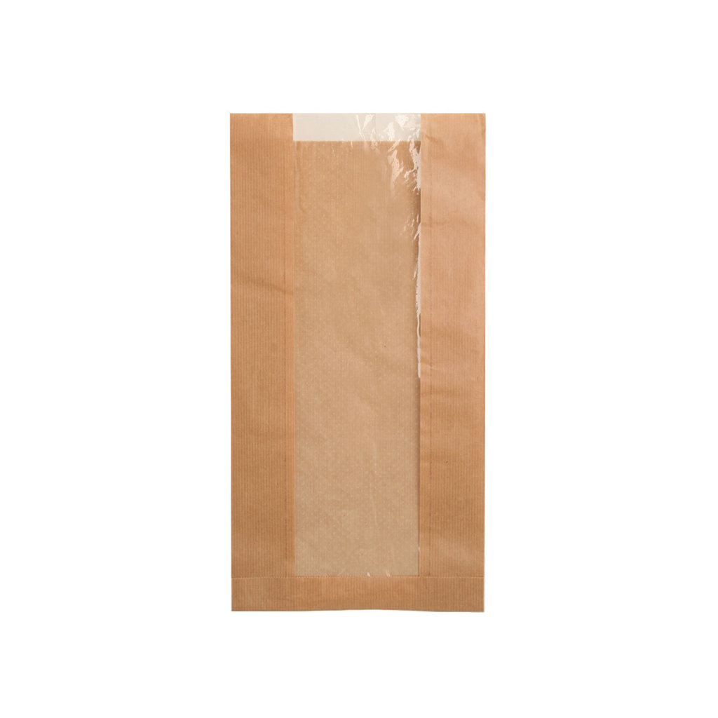 Sichtstreifenbeutel, braun, 20 x 9 x 38 cm