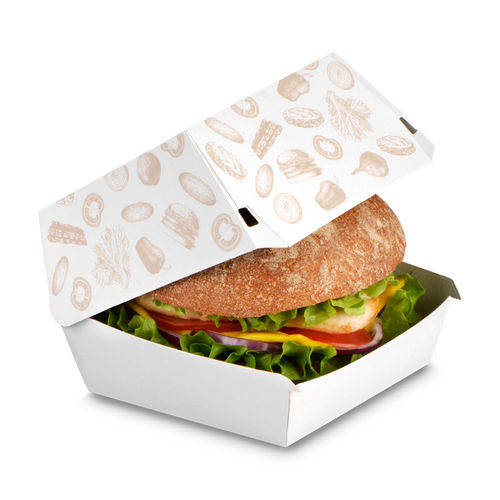 Burger-Box "FRISCH & fein", 12 x 12 x 7,6 cm