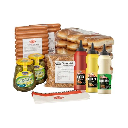 Mischkarton Hot Dog-Paket "dänische Art", 24 Stück