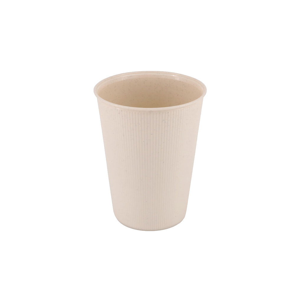Mehrweg Riffelbecher 300 ml, creme-weiß