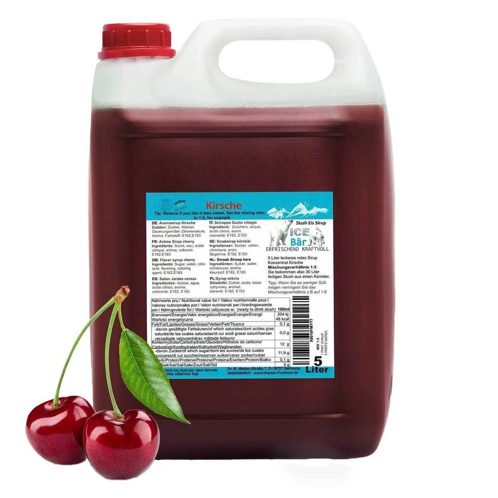 ICE BÄR Slush Eis Sirup "Kirsche", 5 l