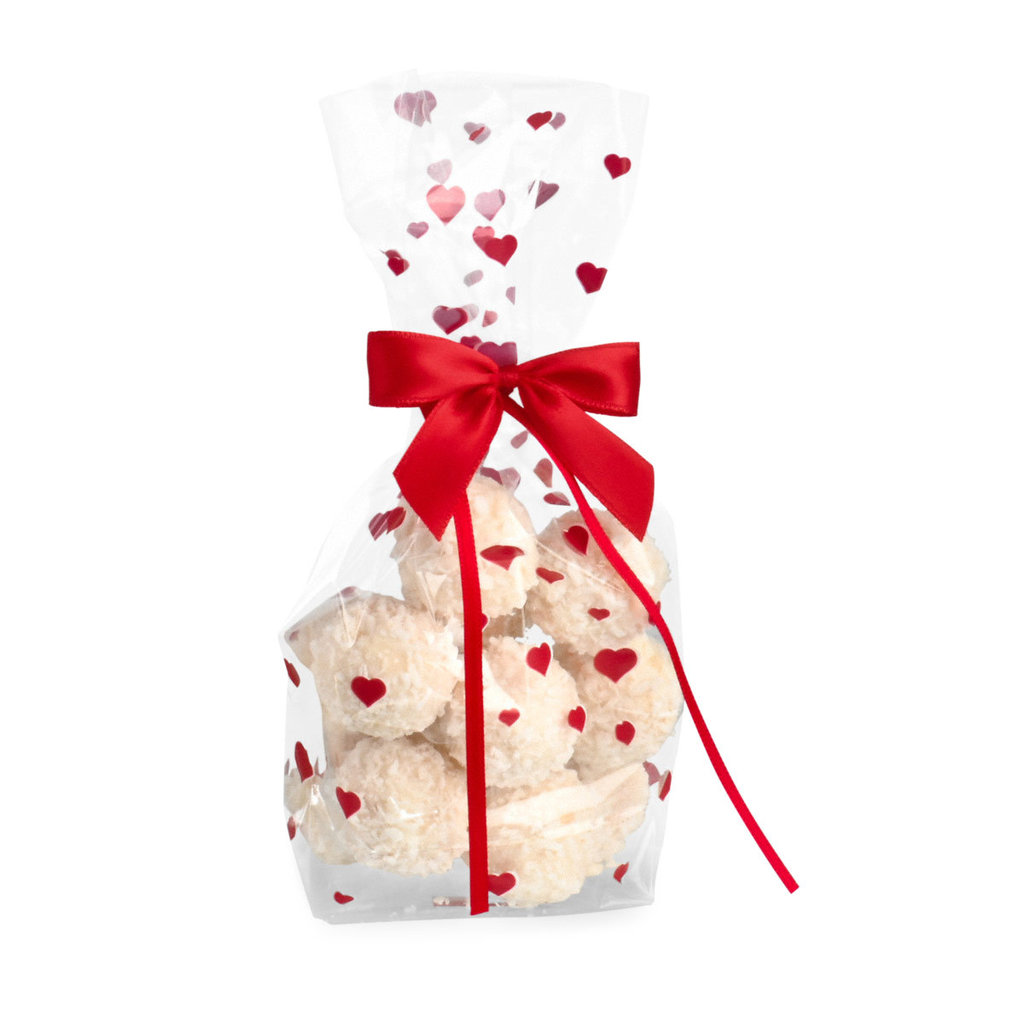 Kreuzbodenbeutel "Herzen", 11,5 x 19 cm