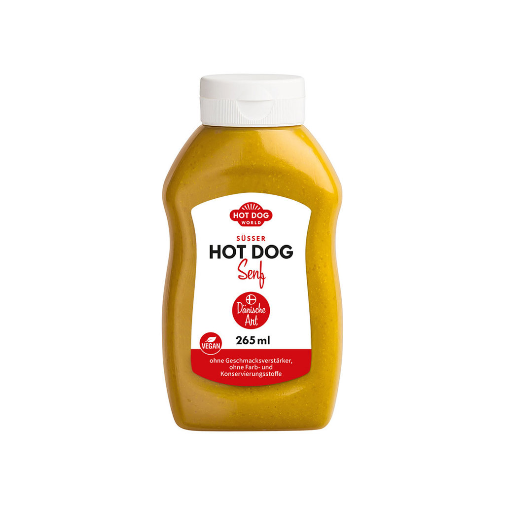 Süßer Hot Dog Senf "Dänische Art", 265 ml, vegan