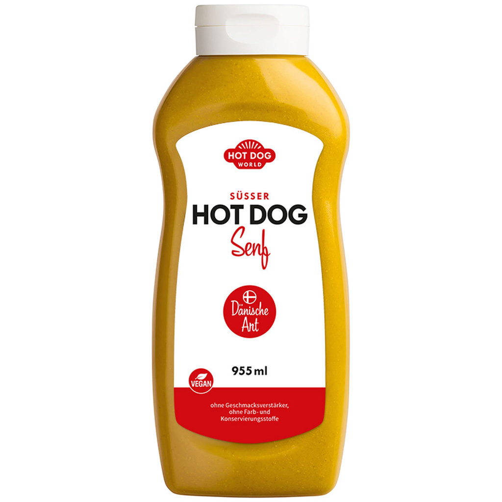 Süßer Hot Dog Senf "Dänische Art", 955 ml, vegan
