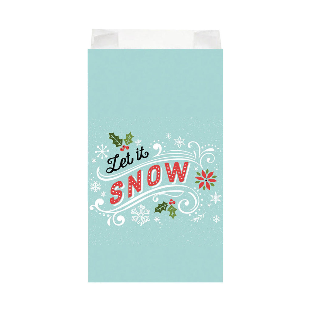 Faltenbeutel, "Let it Snow", 12 x 5 x 28 cm