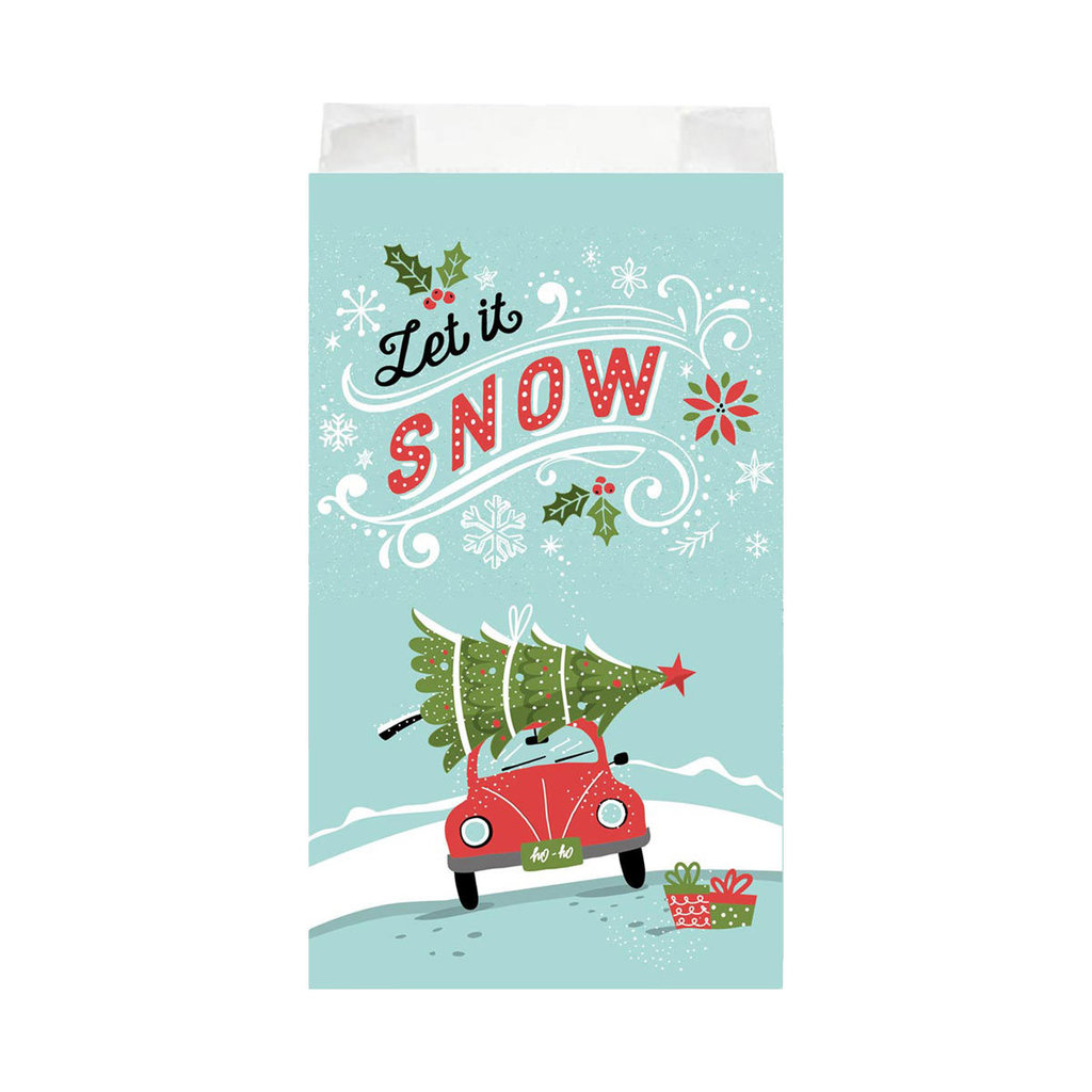 Faltenbeutel, "Let it Snow Auto", 16 x 6 x 32 cm