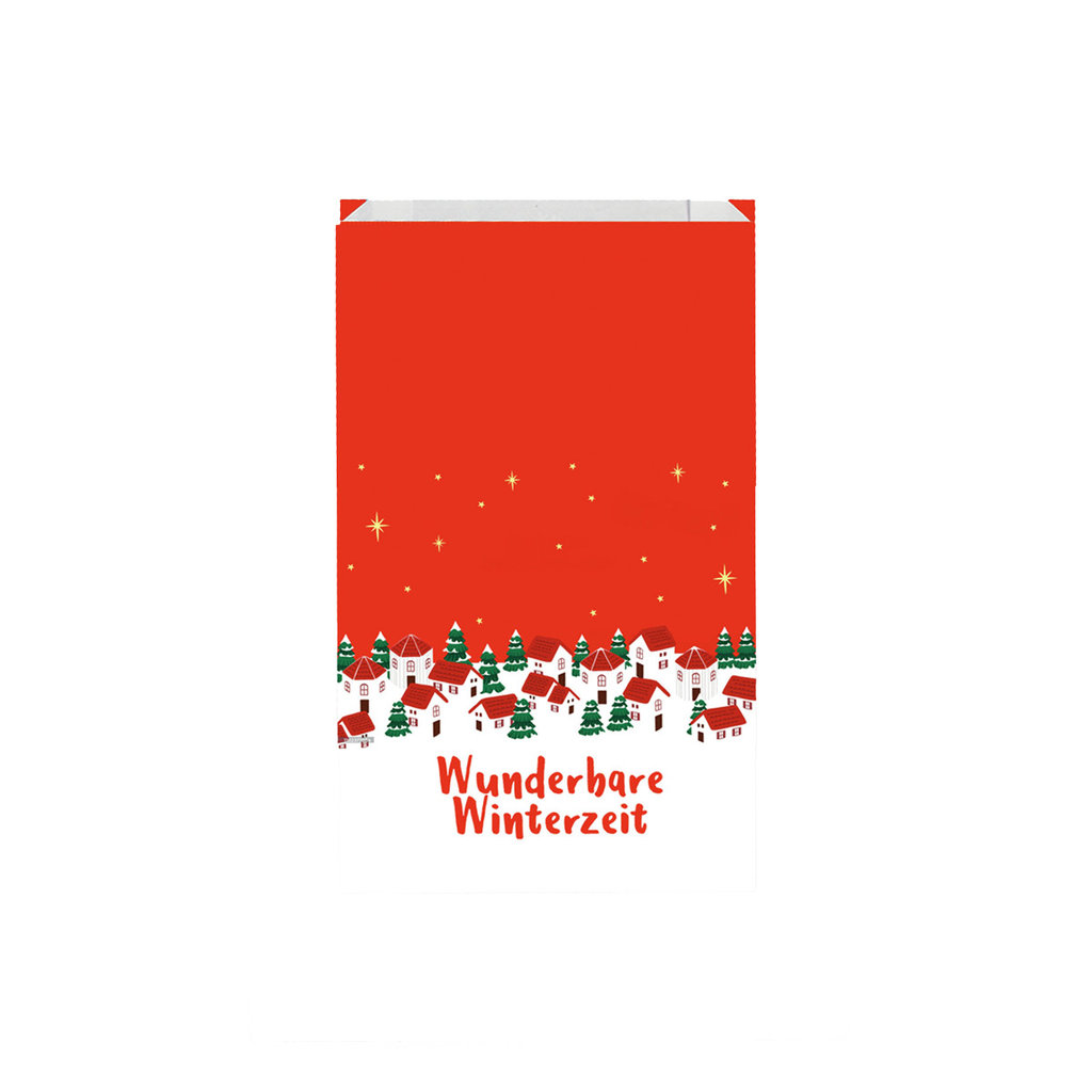 Faltenbeutel, "Winterzeit" 12 x 5 x 28 cm