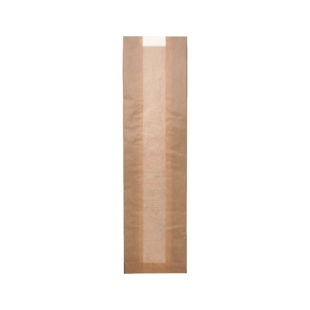 Sichtstreifenbeutel Kraftpapier, 12 x 6 x 44 cm