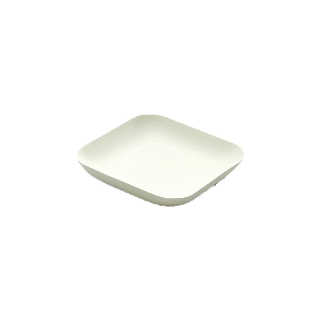 Teller aus Bagasse, eckig 8x8 cm