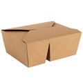 Menübox braun, 2-geteilt, 17x13,5x6,5 cm - 1